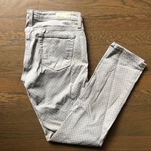 Grey polka-dot skinny jeans